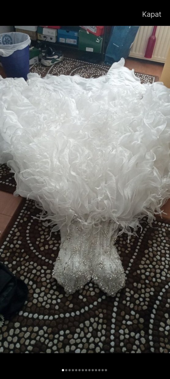 Taş İşlemeli Straplez Prenses Gelinlik - Görsel 3