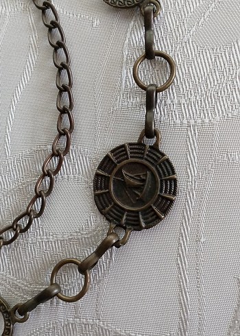 American Vintage Koyu Bej Zincir Detaylı Bohem Kadın Kemer