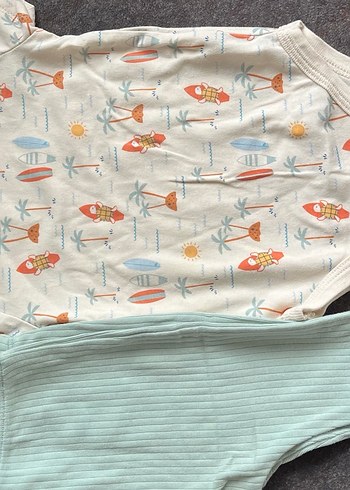 Bebek Erkek cocuk Pamuklu Kısa Kollu body ve altı - Görsel 4