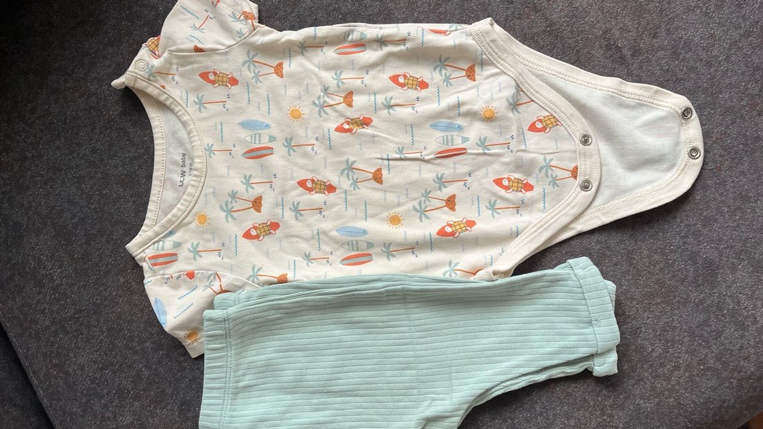 Bebek Erkek cocuk Pamuklu Kısa Kollu body ve altı - Görsel 4