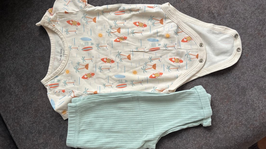 Bebek Erkek cocuk Pamuklu Kısa Kollu body ve altı - Görsel 2