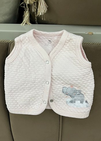 Bebek  Beyaz Düğmeli  Yelek - Görsel 2