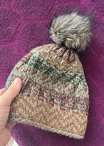 Pastel Renkli Bohem Örgü Bere şapka - Görsel 3