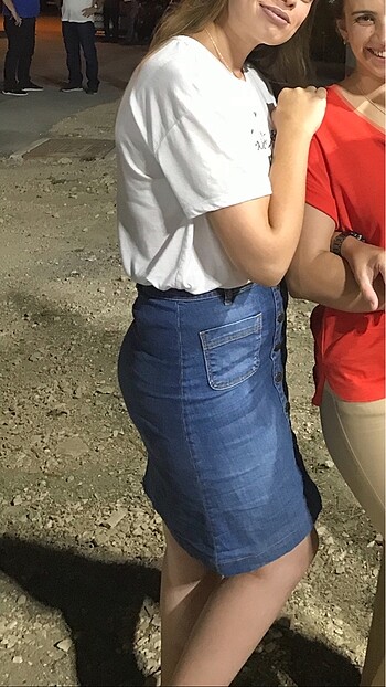 Hasarsız jean etek