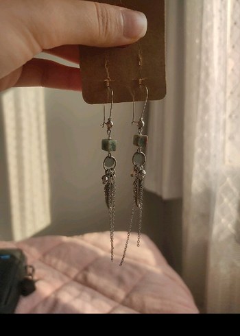 Bohem Tarz Turkuaz Boncuklu Küpe - Görsel 3