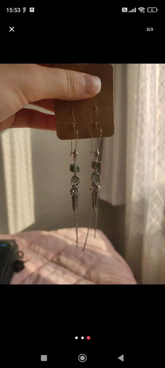 Bohem Tarz Turkuaz Boncuklu Küpe - Görsel 3