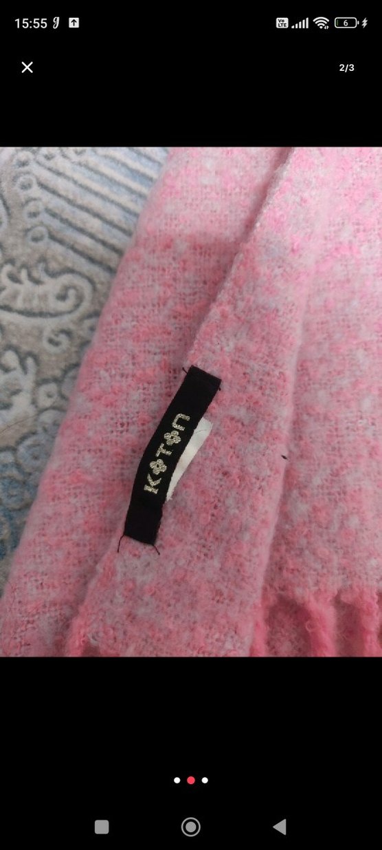 Pembe Kadın Dökümlü Bohem Şal - Görsel 2