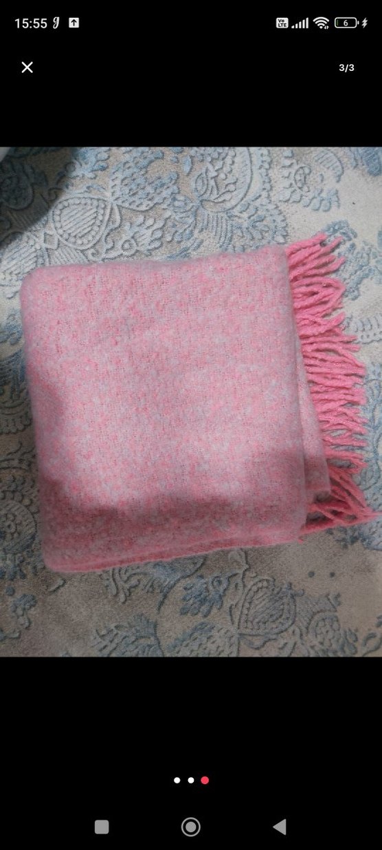 Pembe Kadın Dökümlü Bohem Şal - Görsel 3