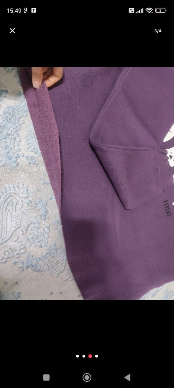 Mor Kapüşonlu Kadın Sweatshirt - Görsel 3