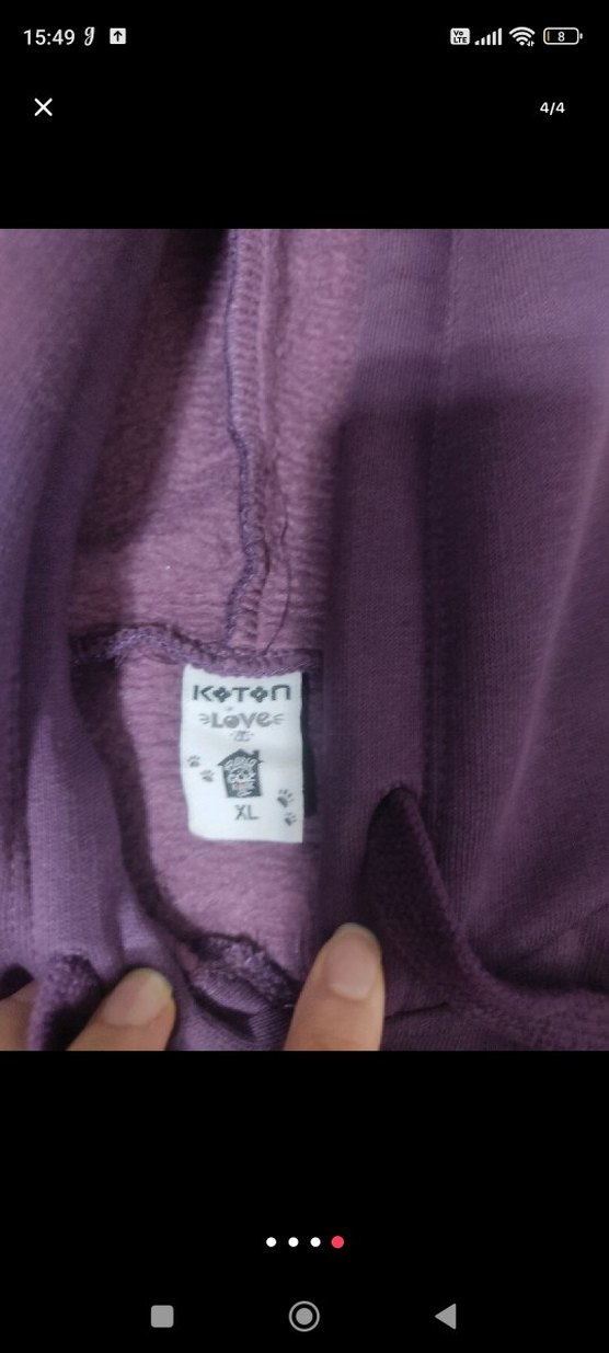 Mor Kapüşonlu Kadın Sweatshirt - Görsel 4