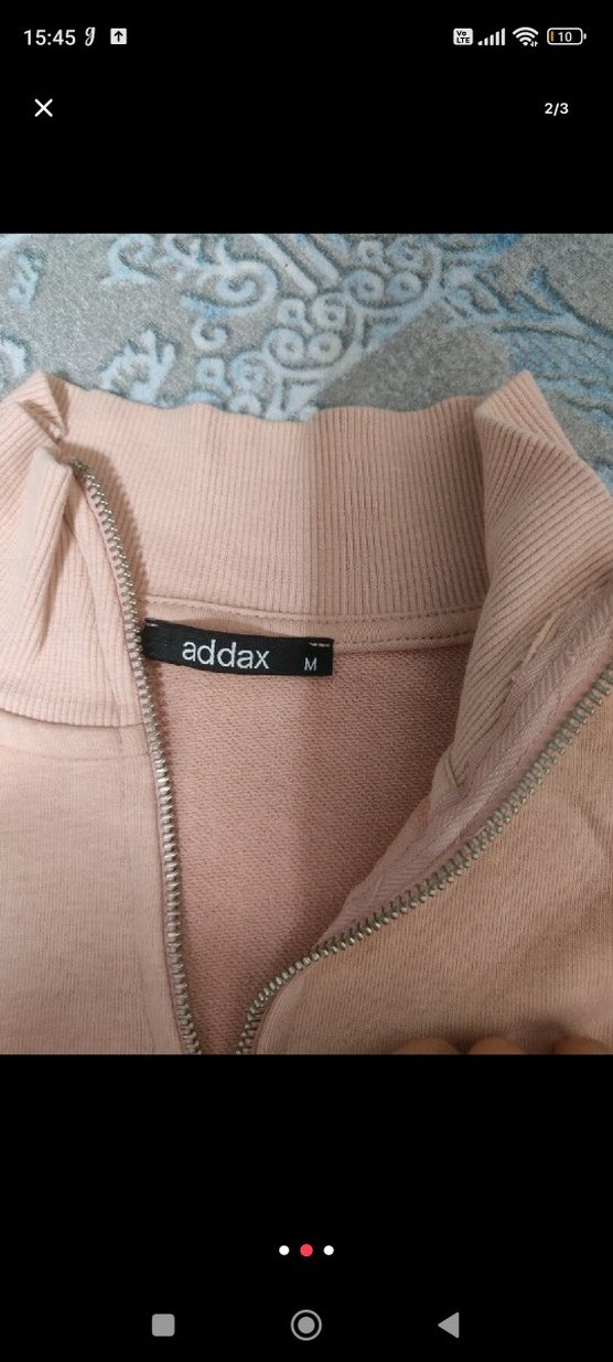 pudra Yarım Fermuarlı Kadın Sweatshirt - Görsel 2