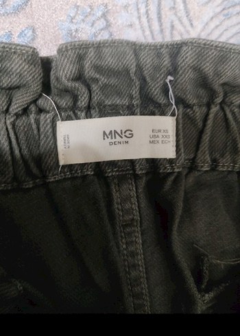 haki Kadın Bol Kesim Denim Pantolon - Görsel 3