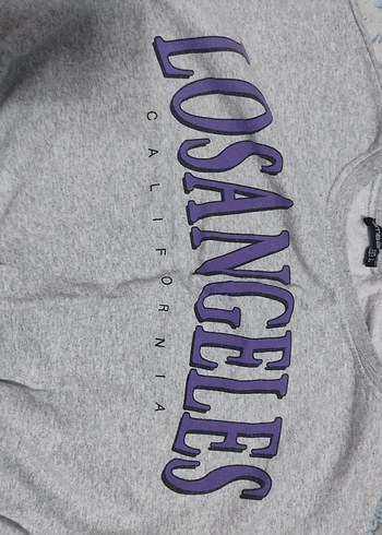 Gri Kadın Baskılı Sweatshirt - Görsel 2