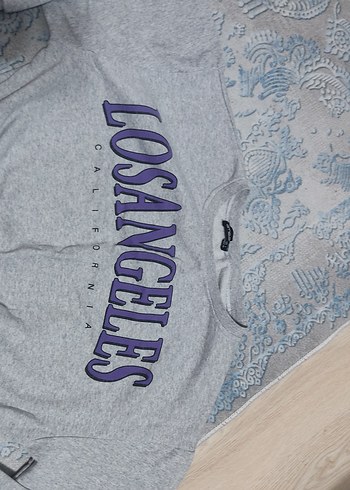 Gri Kadın Baskılı Sweatshirt - Görsel 4