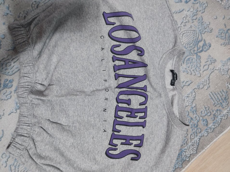 Gri Kadın Baskılı Sweatshirt - Görsel 2