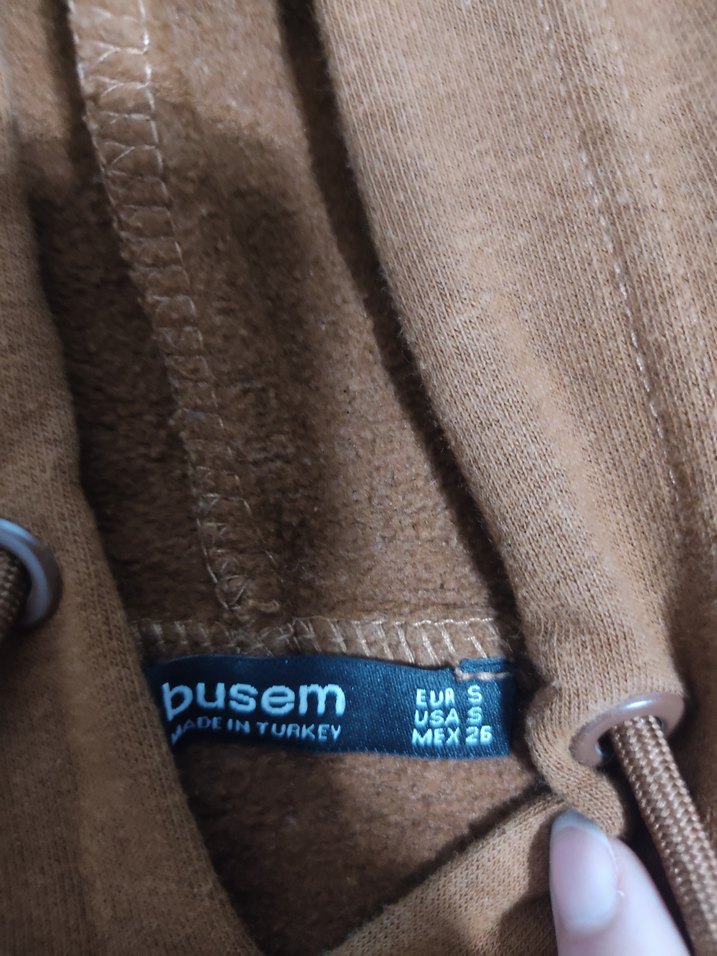 Kahverengi Kapüşonlu Süet Sweatshirt - Görsel 3