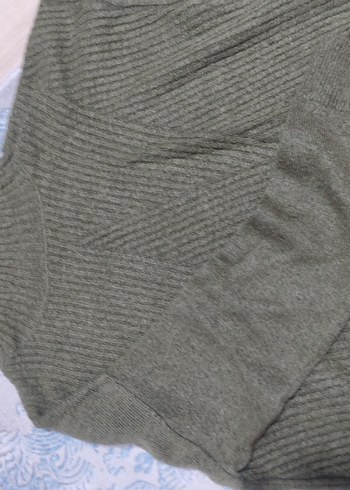 Kadın haki Boğazlı Triko Kazak - Görsel 2