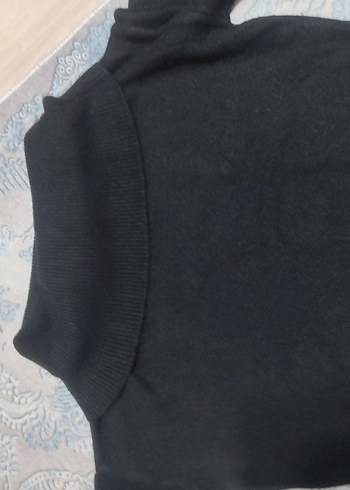 Düğmeli siyah Boğazlı Kolsuz Kadın Kazak - Görsel 3