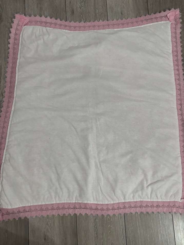 Pembe Örgü Bebek Battaniyesi 90x90 - Görsel 3