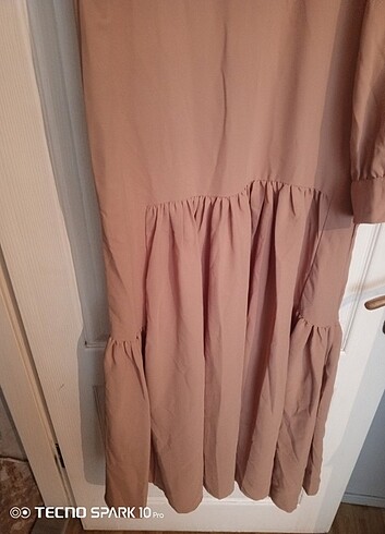 44 Beden camel Renk Elbise 