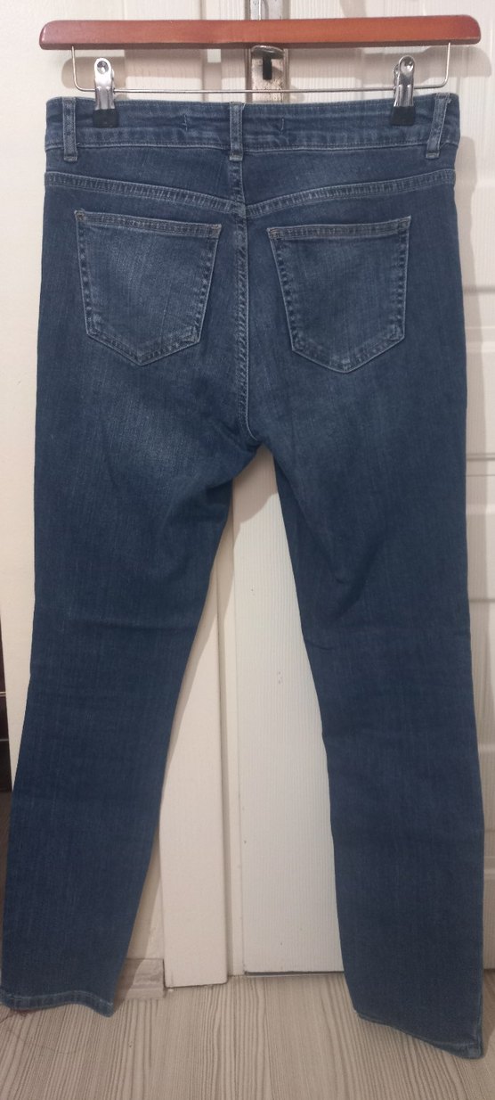 Nakışlı Düğmeli Kadın Kot Pantolon - Görsel 2