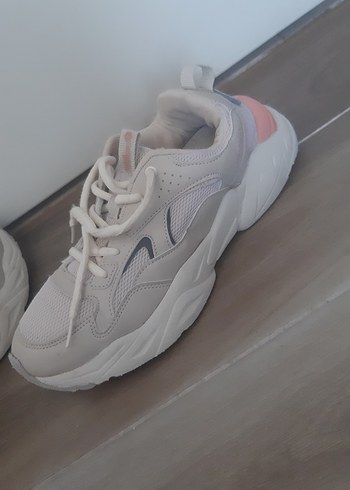 39 Beden ten rengi Renk Bağcıklı Spor Kadın Sneakers