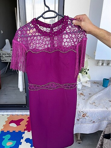 40 Beden bordo Renk Elbise