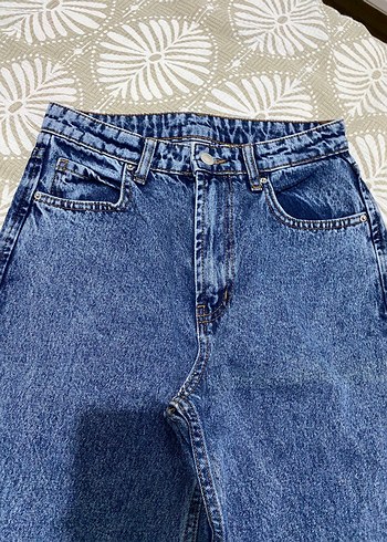36 Beden Gri Mavi Salaş Kadın Denim Pantolon