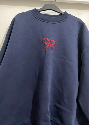 Kadın Lacivert Nakışlı Sweatshirt - Görsel 4