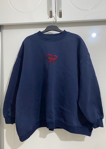 Kadın Lacivert Nakışlı Sweatshirt - Görsel 2