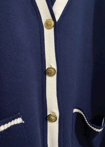 Düğmeli Lacivert Kadın Hırka - Görsel 4