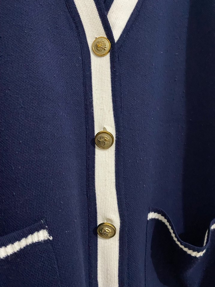 Düğmeli Lacivert Kadın Hırka - Görsel 4