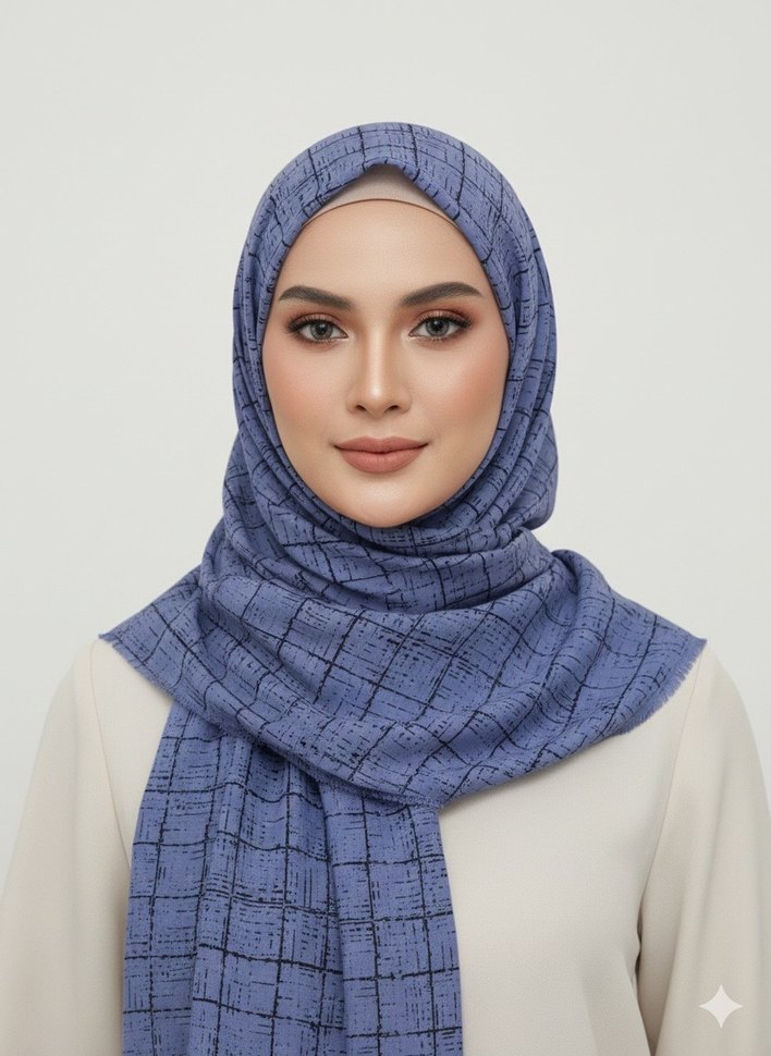 Kadın Haki Drapeli Saten Başörtüsü - Görsel 2