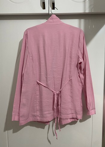 Pembe Keten Kadın Blazer Ceket - Görsel 5