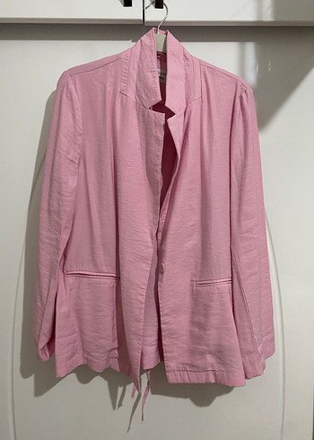 Pembe Keten Kadın Blazer Ceket - Görsel 2