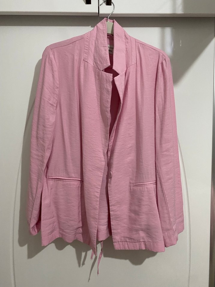 Pembe Keten Kadın Blazer Ceket - Görsel 2