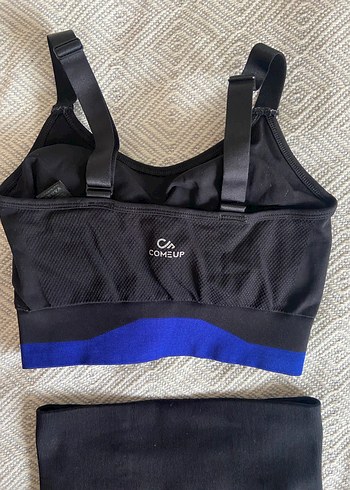 Mavi Şeritli Kadın Spor Mini Takım - Görsel 3