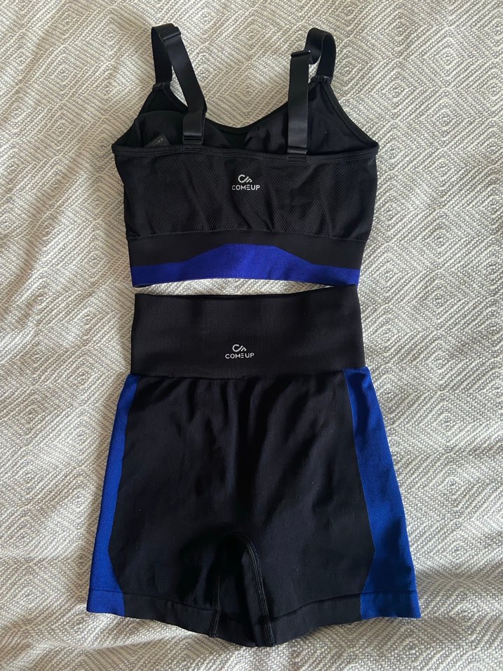 Mavi Şeritli Kadın Spor Mini Takım - Görsel 2