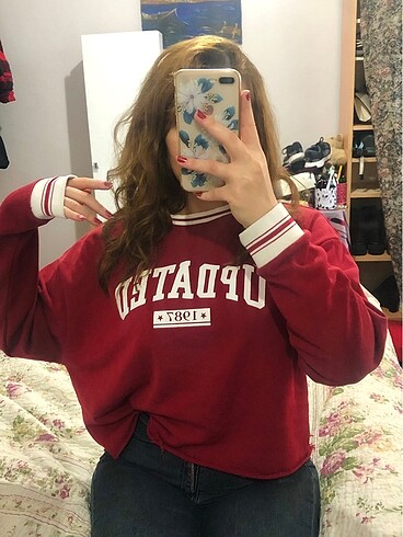 Kırmızı Oversize Sweatshirt