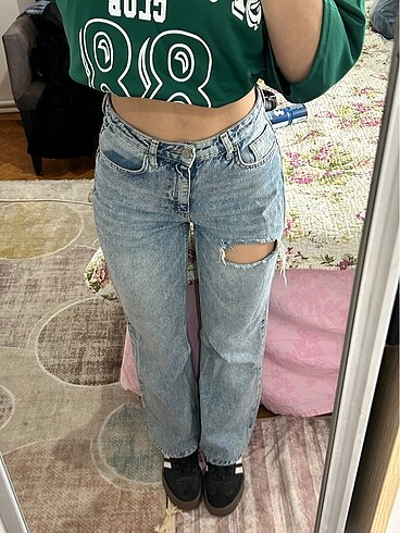 Straight fit jean kot pantolon