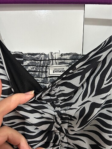 s Beden gri Renk Zebra bluz