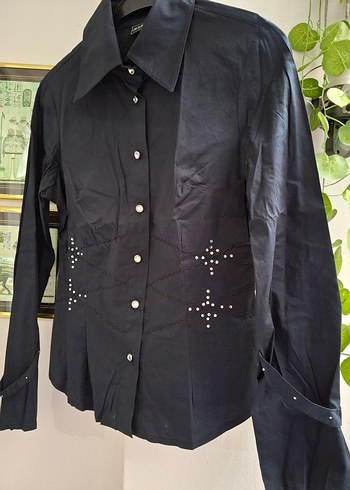 Siyah İş Ofis Kadın Gömlek - Görsel 3