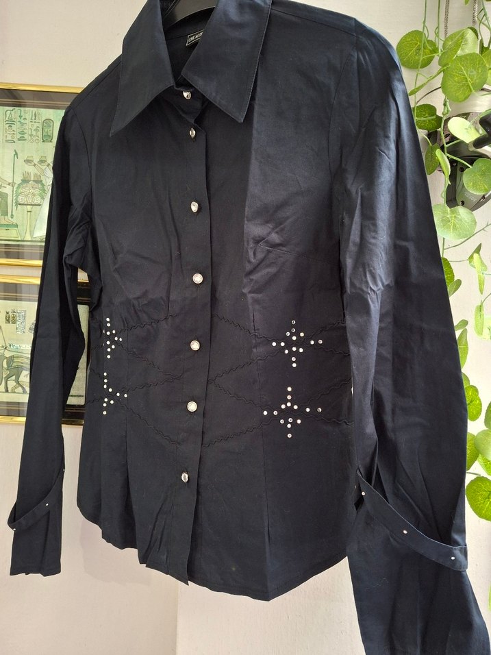 Siyah İş Ofis Kadın Gömlek - Görsel 3