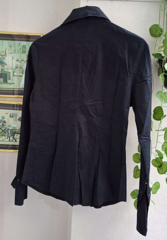 Siyah İş Ofis Kadın Gömlek - Görsel 2