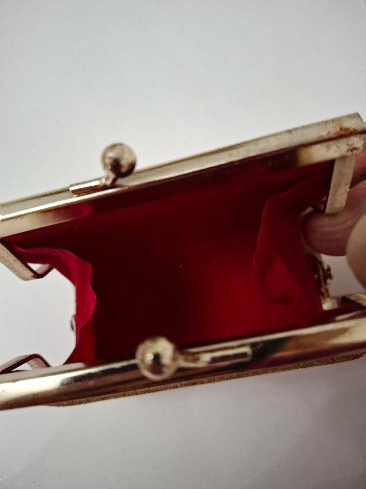 Kadın Altın Simli Deri Portföy Çanta - Görsel 2