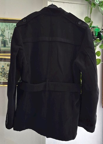 Düğmeli Siyah Erkek Midi Kaban - Görsel 2