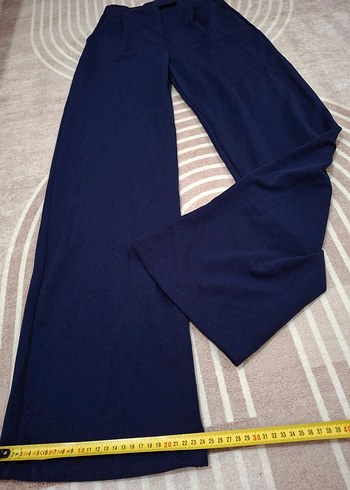 Lacivert Kadın Kumaş Pantolon Kemerli - Görsel 8