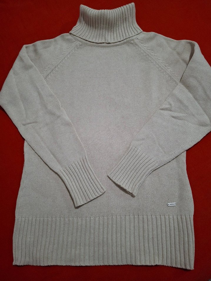 Gri Kadın Triko Balıkçı Yaka Kazak - Görsel 3