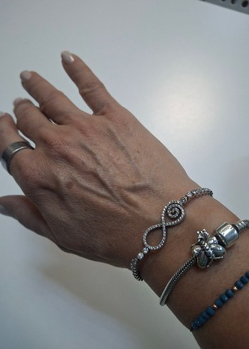 Zincir Detaylı Sonsuzluk Figürlü Bileklik - Görsel 6