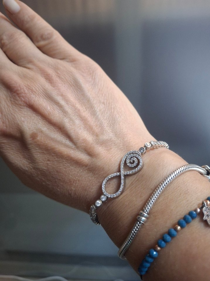 Zincir Detaylı Sonsuzluk Figürlü Bileklik - Görsel 2